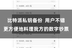 比特派私钥备份  用户不错更方便地料理我方的数字钞票